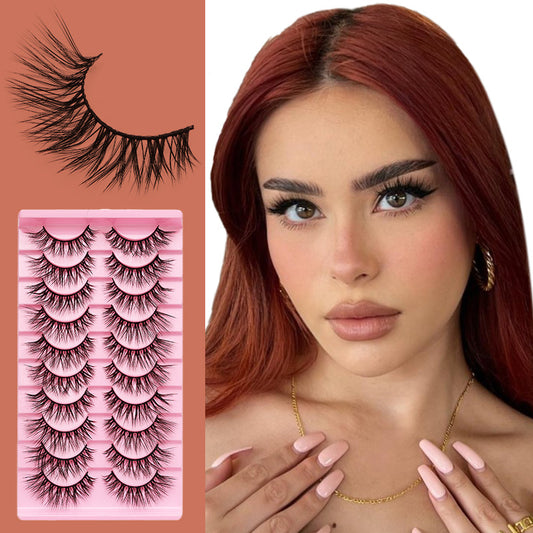 10 Pairs Natural Curl False Eyelashes