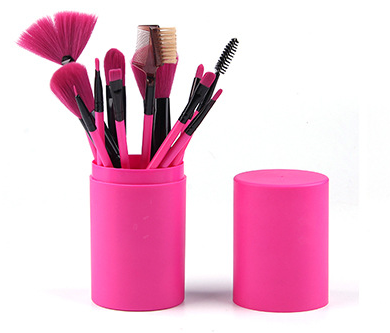 12-Piece Brush Set Rose Red