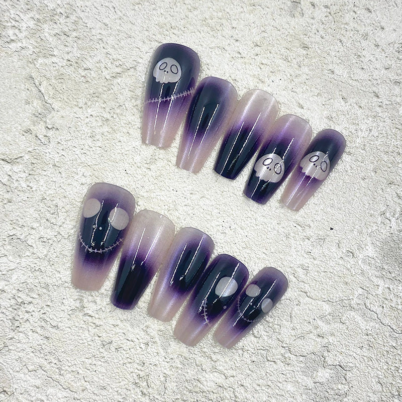 Skull Cat-Eye Press-On Nails