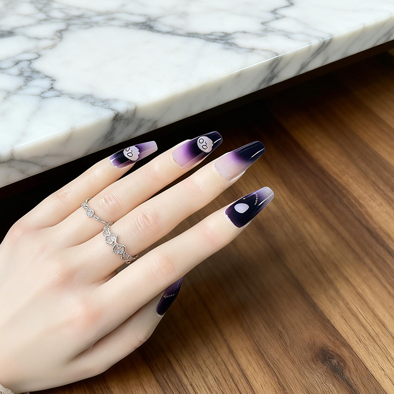 Skull Cat-Eye Press-On Nails