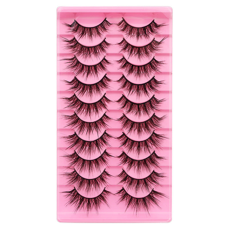 10 Pairs Natural Curl False Eyelashes